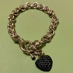 Sterling & Sapphire Chain Link Heart Bracelet 💙⛓